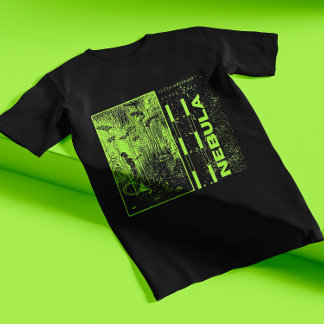 T-shirt Néon Vert Et Hipster Noir Nebula Moderne