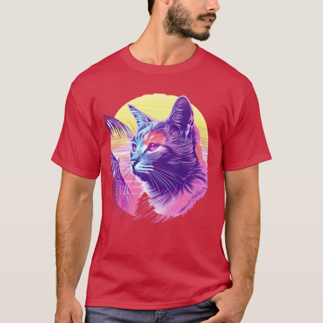 T-shirt Neonropical 80s Cat friends (Devant)