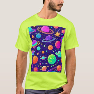 T-shirt Neons Fleurs : Planètes & Étoiles