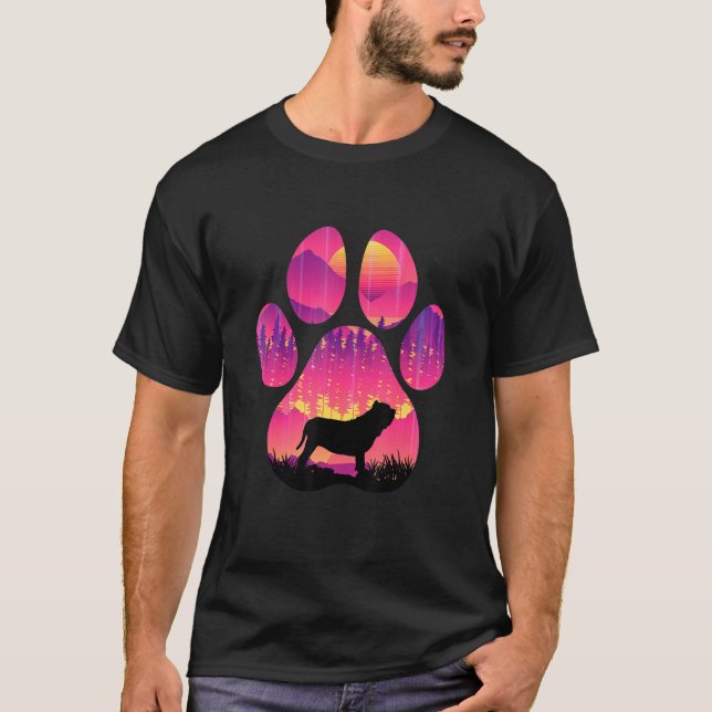 T-shirt Neopolitain Mastiff Paw Maman Papa Chien Femmes Ho (Devant)