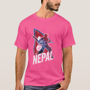 T-shirt Nepal Cricket Jersey 2024 Nepali Drapeau Supporter