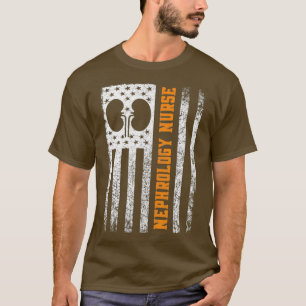 T-shirt Néphrologie Infirmière Drapeau Rein Dialyse Renal