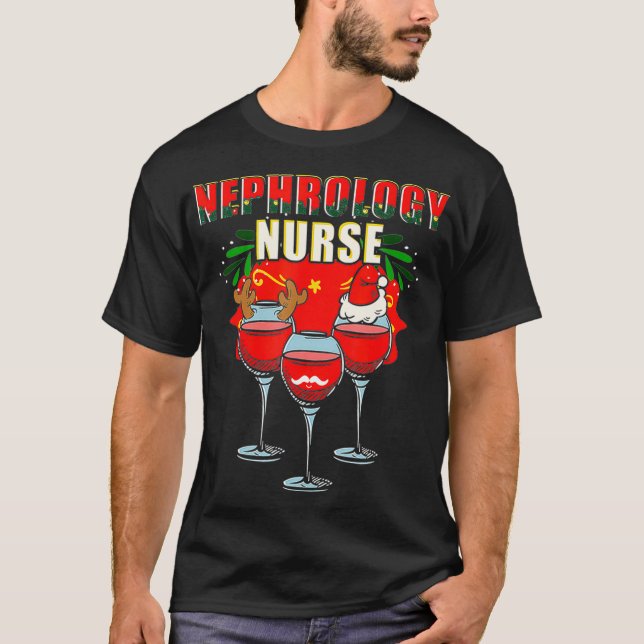 T-shirt Nephrologie Infirmière Urinalyse Noël Dialyse (Devant)