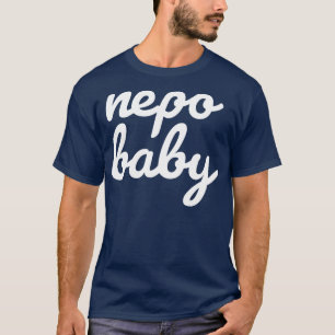 T-shirt Nepo Baby White Cursive Typographie Drôle