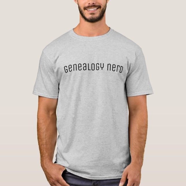 T-shirt nerd de "généalogie" pour les hommes ou (Devant)