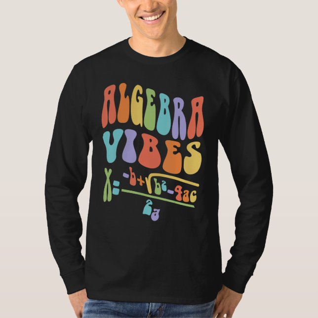 T-shirt Nerdy Groovy Algebra Vibes Back To School Math Tea (Devant)