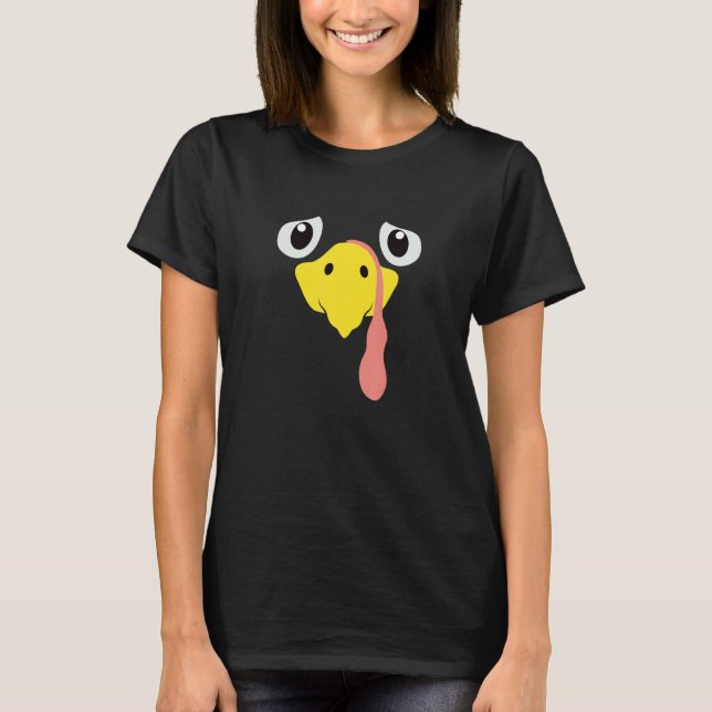 T-shirt Nervous Turkey Face  Thanks Giving (Devant)