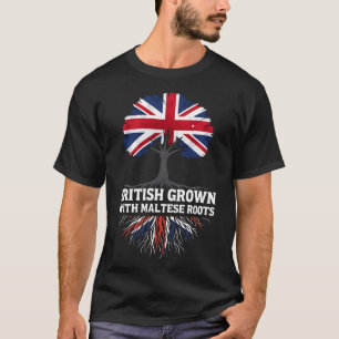 T-shirt Nés britanniques avec des racines maltaises Malte