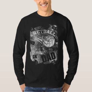 T-shirt Netball Papa, Black Grunge Netball