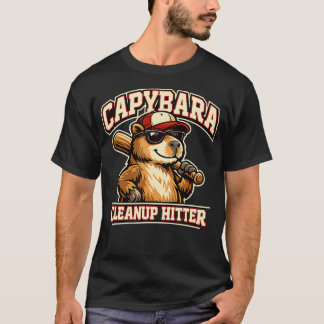 T-shirt Nettoyage Capybara Frappeur Baseball Drôle