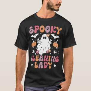 T-shirt Nettoyage éffrayant Lady Halloween ménage Cleane