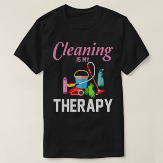 T-shirt Nettoyage Est Mon Thérapie Drôle Nettoyage Ménage