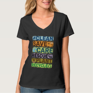 T-shirt Nettoyer le message de recyclage du Plante de Seco