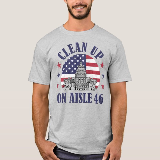 T-shirt Nettoyer Sur L'Aisle 46 Anti-Biden Impeach 46 T-Sh (Devant)