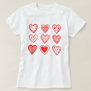 T-shirt Neuf Coeurs Valentines Jour Whimsical