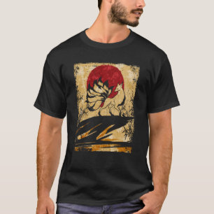T-shirt Neuf Renard Trait Japonais Retro 6