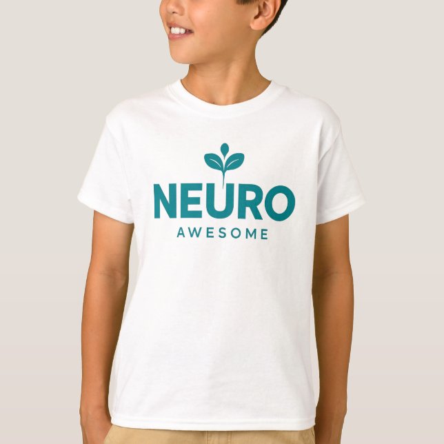 T-shirt Neuro Awesome Teal Sprout Neurodiversity Pride (Devant)