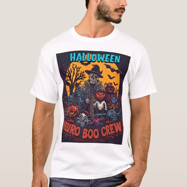 T-shirt Neuro Boo Crew Halloween (Devant)