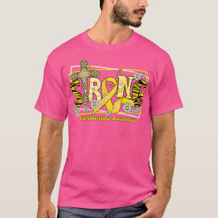 T-shirt Neuroblastoma Sensibilisation ruban croisé Solide