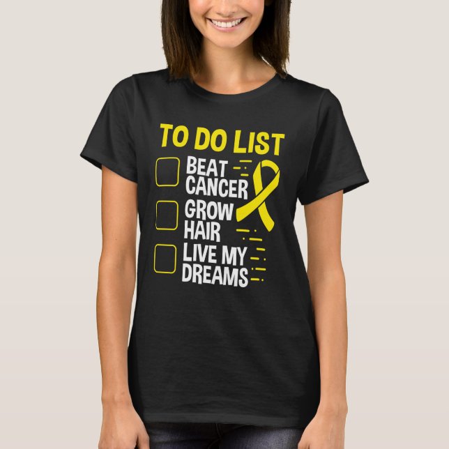 T-shirt Neuroblastome Awareness To Do List Yellow Ribbon (Devant)