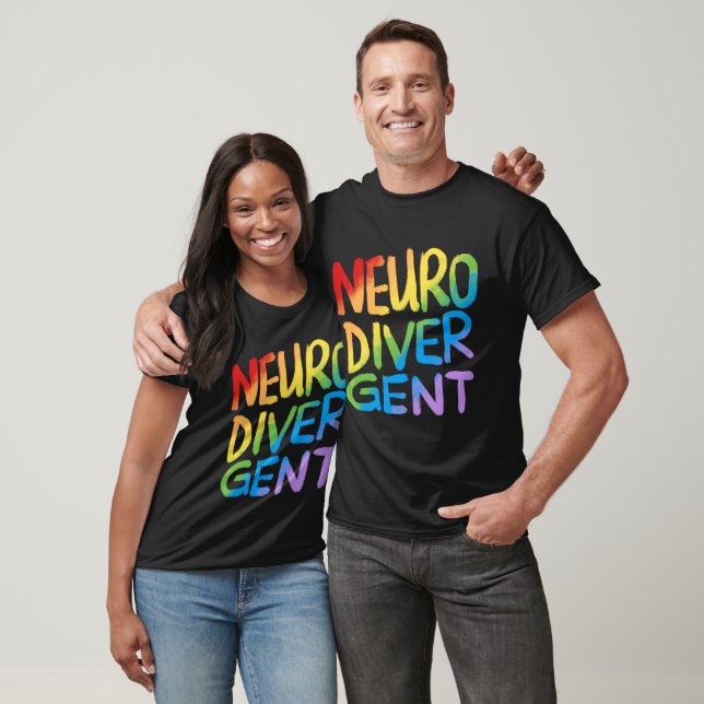 T-shirt Neurodivergent (Rainbow Text) (Unisexe)