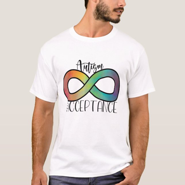 T-shirt Neurodiversité Acceptation de l'autisme Arc-en-cie (Devant)