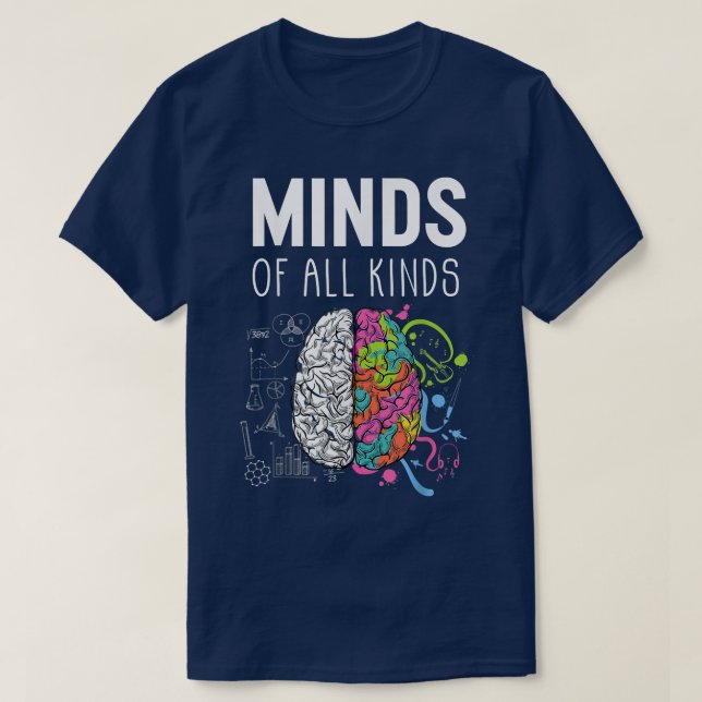 T-shirt Neurodiversité Cerveau Sensibilisation sur l'autis (Design devant)