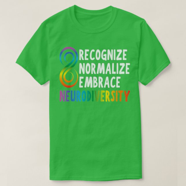 T-shirt Neurodiversité de nouveauté Rainbow Infinity Femme (Design devant)