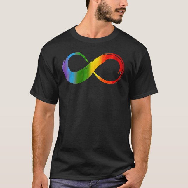 T-shirt Neurodiversité Infinité arc-en-ciel pour Neurodive (Devant)