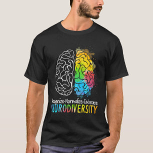 T-shirt Neurodiversité Spectre Autisme Asd Adhd Rainbow Br