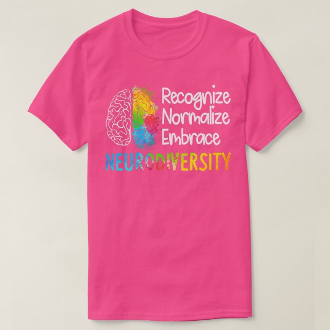 T-shirt Neurodiversité spectre autiste DMPS TDAH arc-en-ci (Design devant)