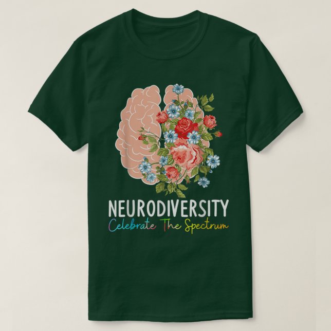 T-shirt Neurodiversity Celebrate The Spectrum ADHD Brain A (Design devant)