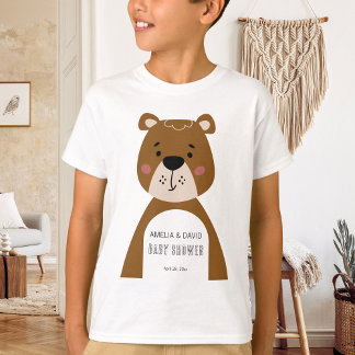T-shirt Neutral Bear Baby Shower Keepsake Outfit