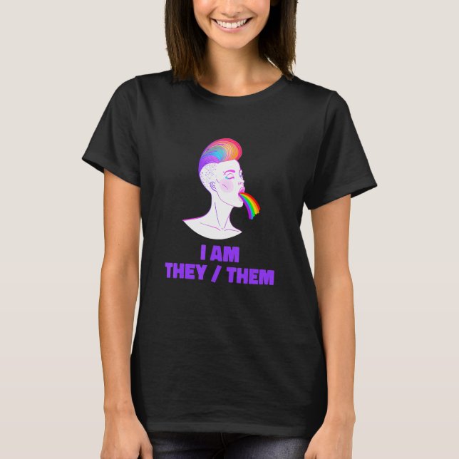 T-shirt Neutral Rainbow Pride Genderless - Non Binary Gend (Devant)