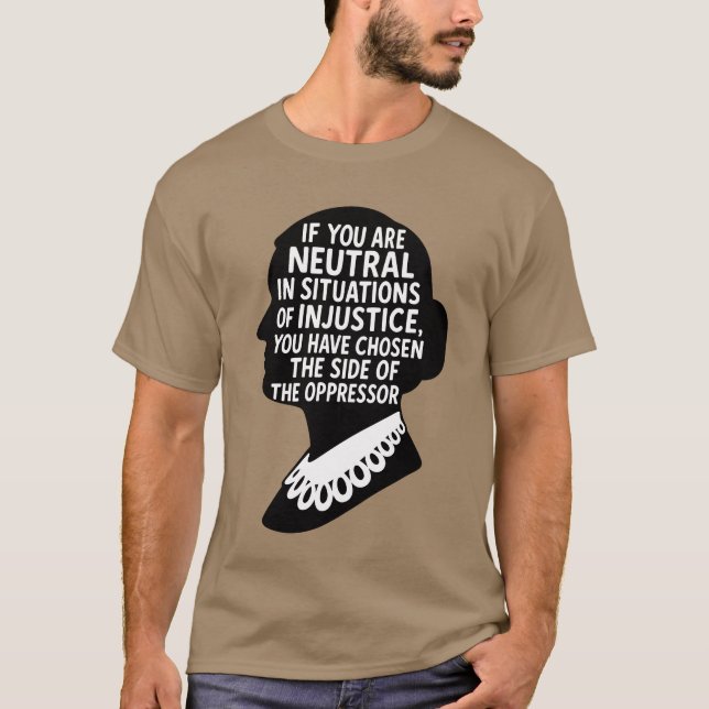 T-shirt Neutralité égale oppression" en style Silhouette (Devant)