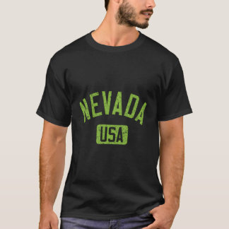 T-shirt Nevada Etats-Unis Texte Arboré Lime Perdu Vert Imp