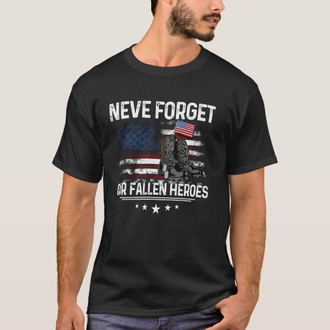 T-shirt Neve Oublie Nos Héros Fallen Chemise Bottes Milita (Devant)