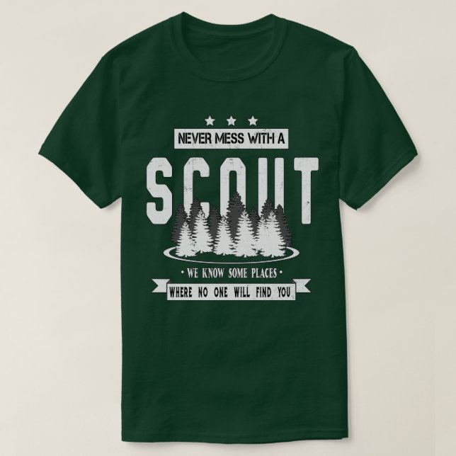 T-shirt Never Mess With A Scout Nature Hiking (Design devant)