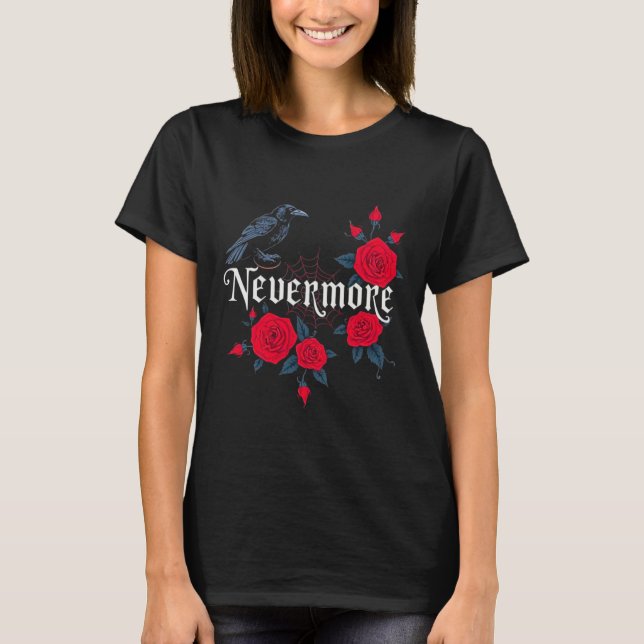 T-shirt Nevermore Raven Gothic Halloween (Devant)