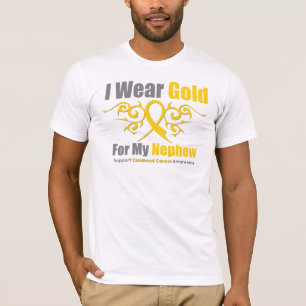 T-shirt Neveu tribal de ruban d'or de CANCER d'ENFANCE