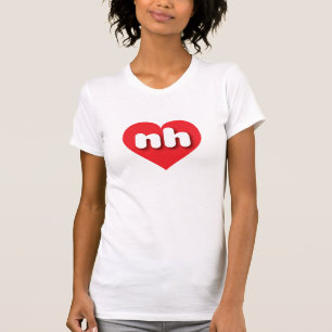 T-shirt New Hampshire coeur rouge - J'aime nh
