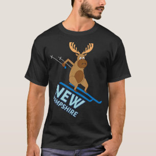 T-shirt New Hampshire NH Skiing Moose Winter