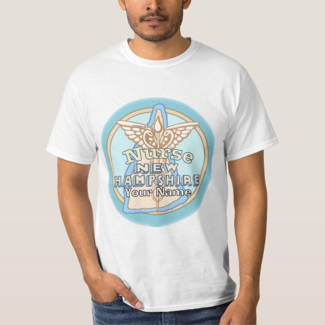 T-shirt New Hampshire Nurse Caduceus (Devant)