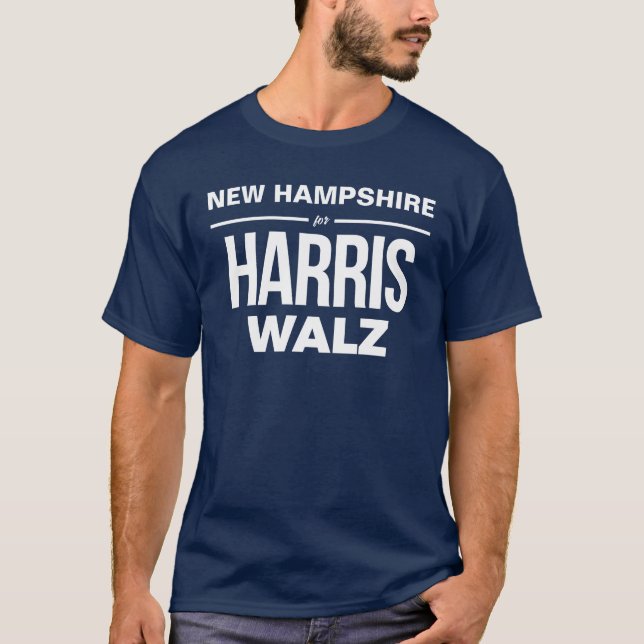 T-shirt New Hampshire pour Harris Walz (Devant)