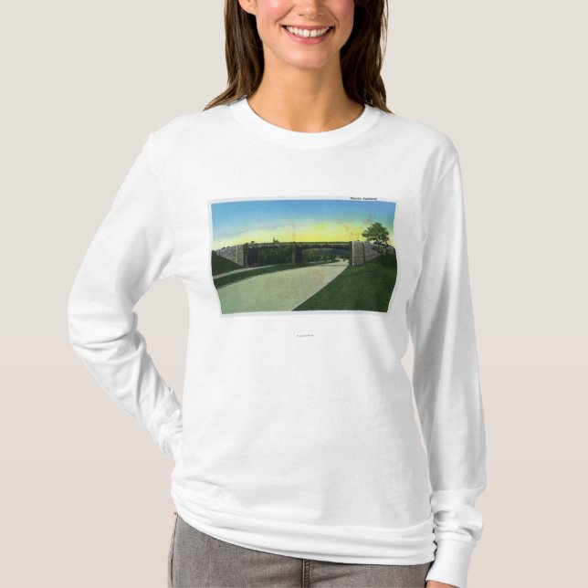 T-shirt New Haven, CTView de route express de Merritt (Devant)