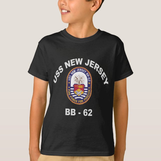 T-shirt New Jersey de BB-62 USS (Devant)