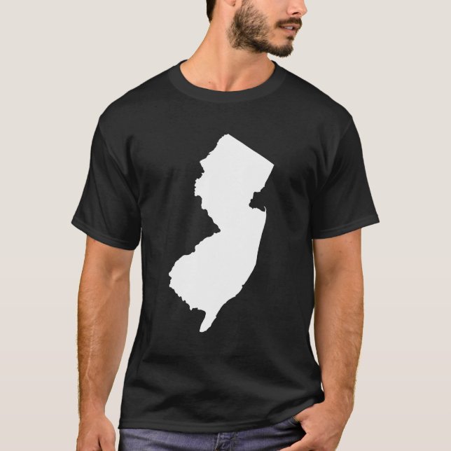 T-shirt New Jersey en blanc et noir (Devant)