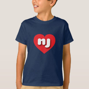 T-shirt New Jersey Red Heart - J'aime NJ