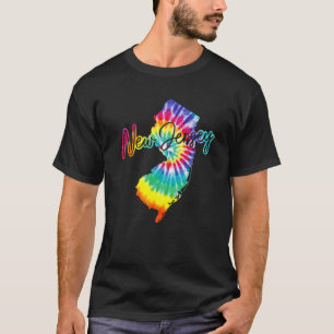 T-shirt New Jersey Tie Dye State Map Pride Hippie Vintage