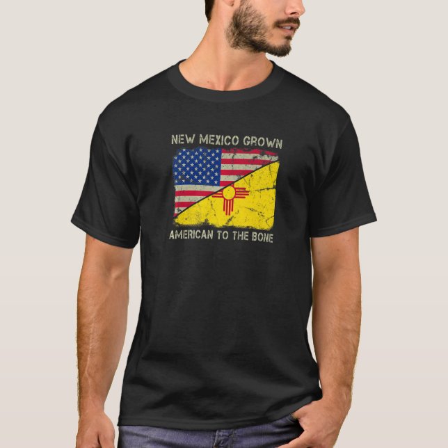 T-shirt New Mexico Grown American To The Bone Home State N (Devant)